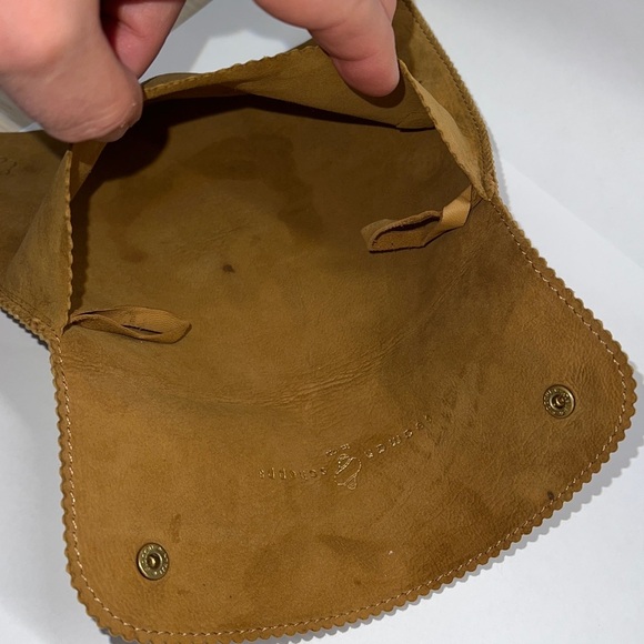 Seaman Schepps Suede Leather Double Snap Jewelry Pouch Clutch 7.5” x 5” - Picture 3 of 3